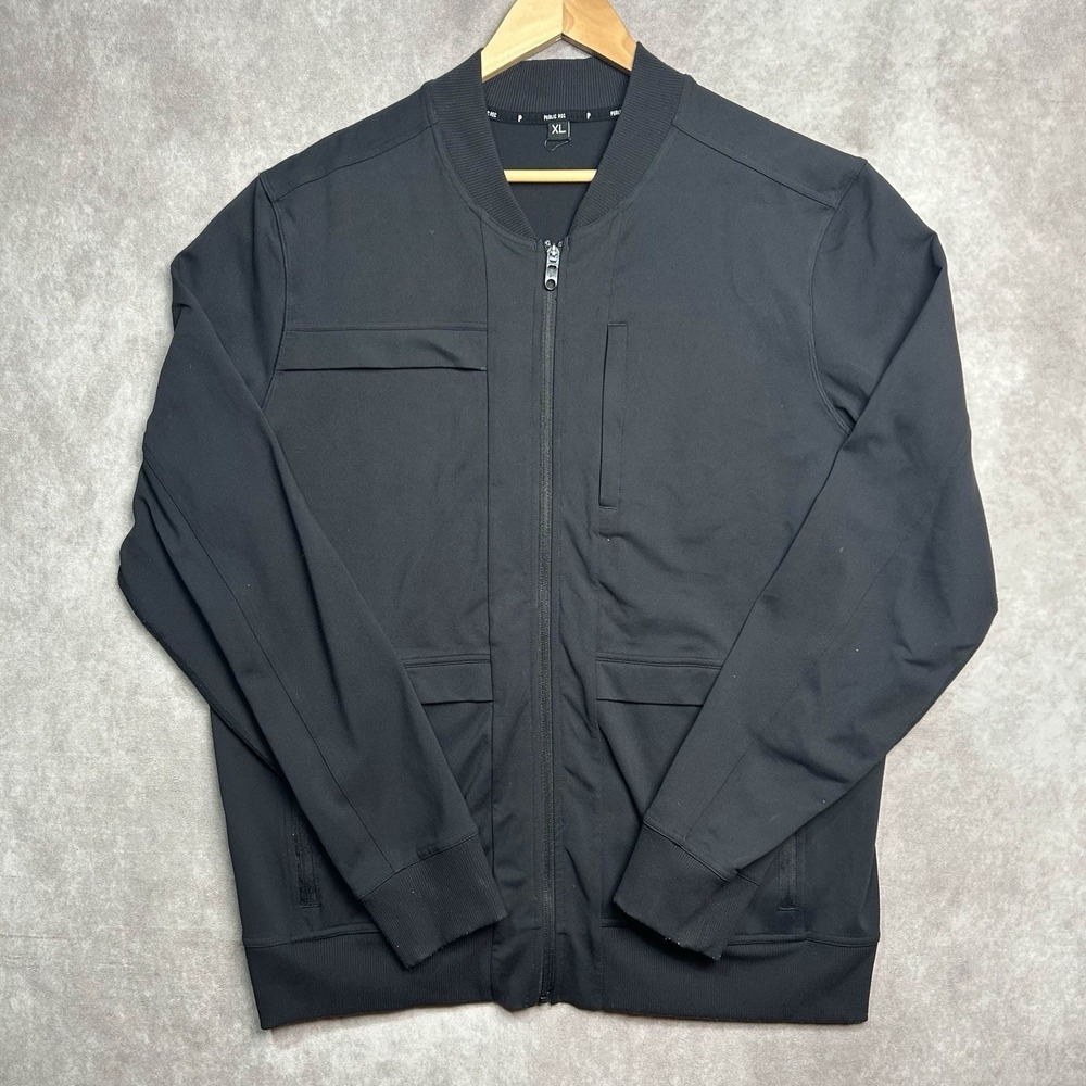 Public Rec Jacket Men's XL Black Crosstown Bomber Performance Tech Commuter